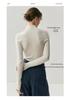 Women's High Neck Slim Fit Ribbed Knit Top - Imitation Wool, Figure-Flattering, Versatile, Classic
