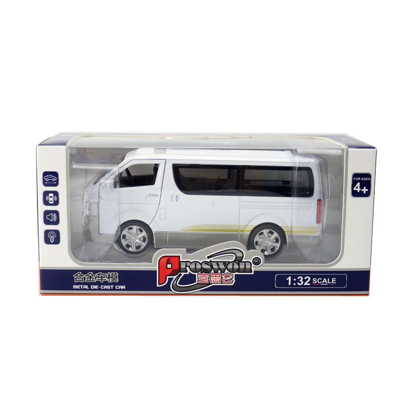 

Alloy Model Car Toyota Hiace Delivery Van With Sound Light For Collectors Kids White