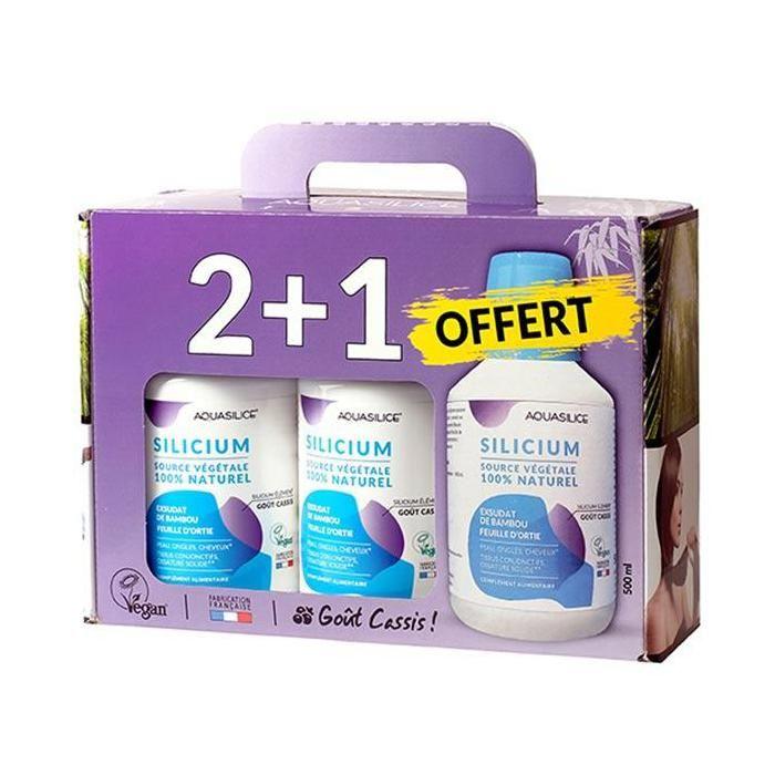 Aquasilice Coffret Silicium Organique Source Végétale 3 x 500ml