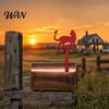 Outdoor Mailbox Sign Yard Iron Signage with Fixed Holes, Metal Cat Butterfly Decoration, Hole for Wood Leather Mailboxes Mounting