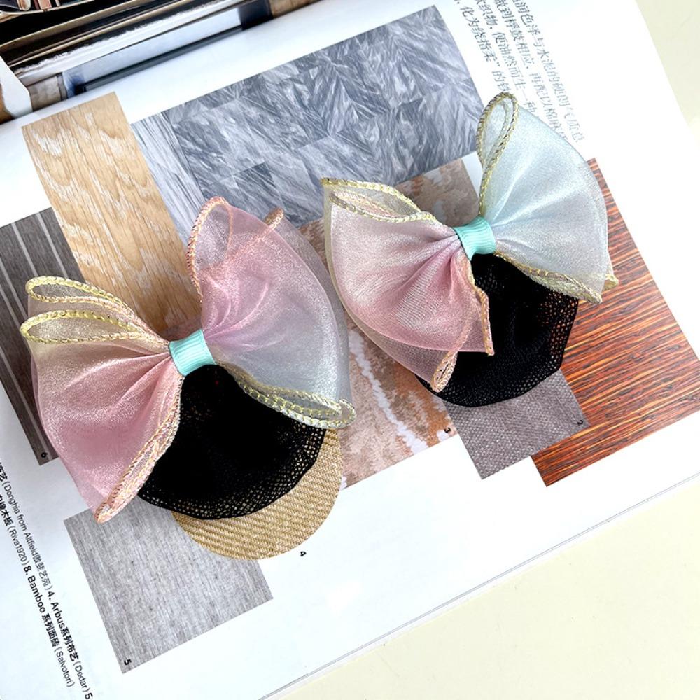 2 STUKS Veerclip Ballet Haarnet Mode Hoofddeksel Koreaanse Kapsel Snood Meisjes Elastisch Haarnet Kinderen