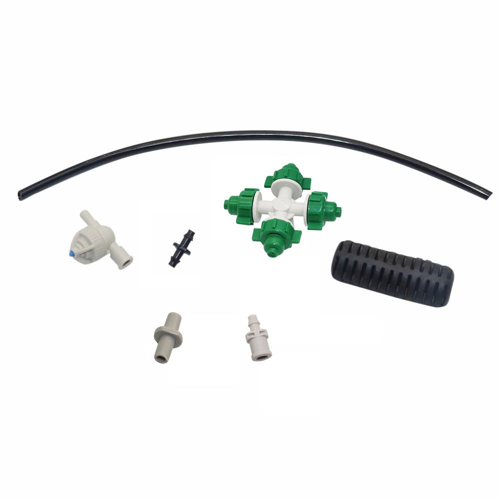 10 Sets 4-Way Misting Nozzles Kit Garden Greenhouse Atomization Irrigation Sprayer Cooling Landscaping Humidification Sprinklers