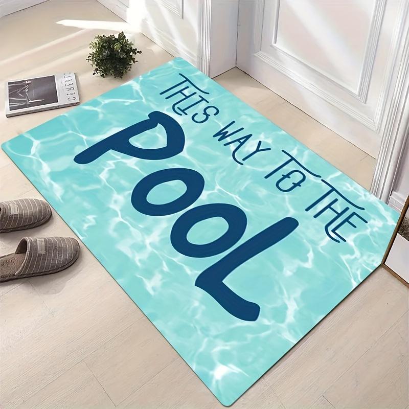 1Pcs Anti Fatigue Kitchen Rugs,Summer Poolside Fun Print Waterproof Non-Slip Thick Cushioned Kitchen Mat Heavy Duty Comfort Standing Mat for Kitchen