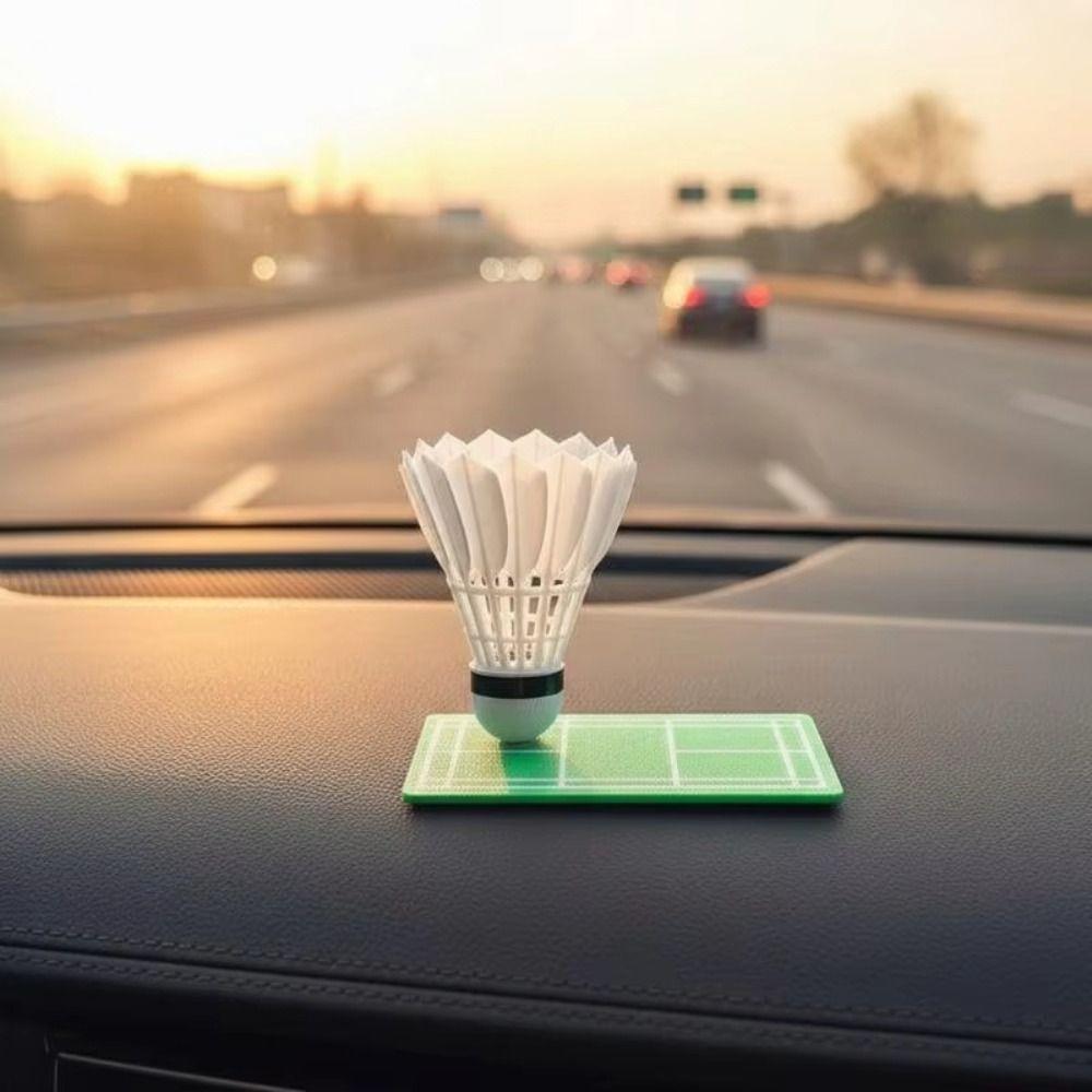 Sports Interior Rotating Badminton Ornament 360 Rotating Shuttlecock Dashboard Decor For Vehicles