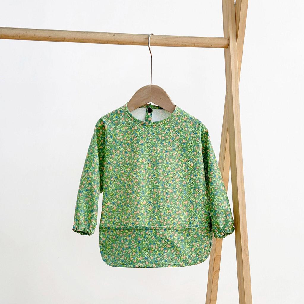 Reversible Waterproof Baby Smock & Bib - Denmark Painting Apron & Food Catcher Coverall