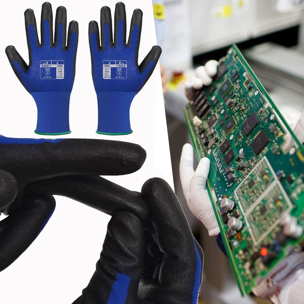 

Blue&black Working Gloves Ulthin Work Safety Gloves Durable Anti-static Gloves Automobile Assembly M