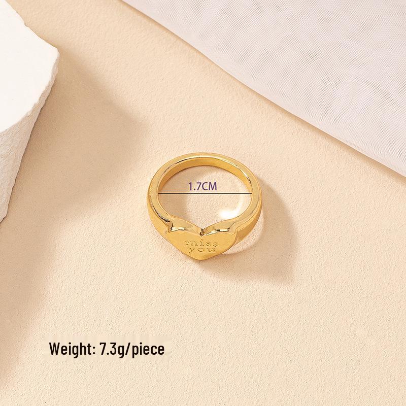

Ретро кольцо-сердце MISS YOU: Стильные парные украшения в корейском стиле для мужчин и женщин