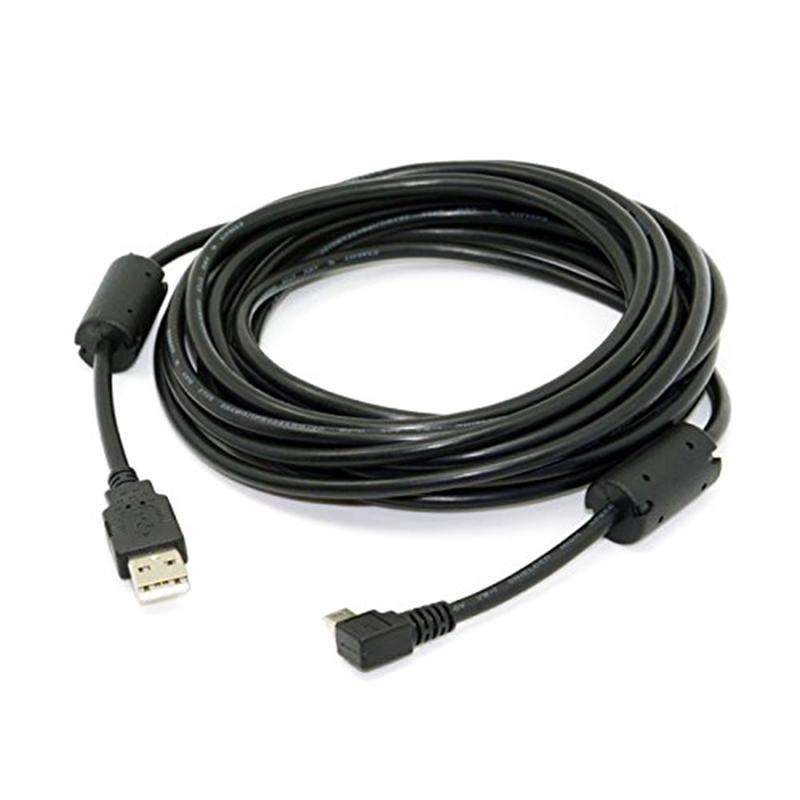 Mini USB B Type 5pin Male Right Angled 90 Degree To USB 2.0 Male Data Cable with Ferrite Core 5 Meters