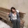 Women's 2025 Gray Wool Coat with Large Fur Collar: Autumn/Winter Plus Velvet Zip Cardigan