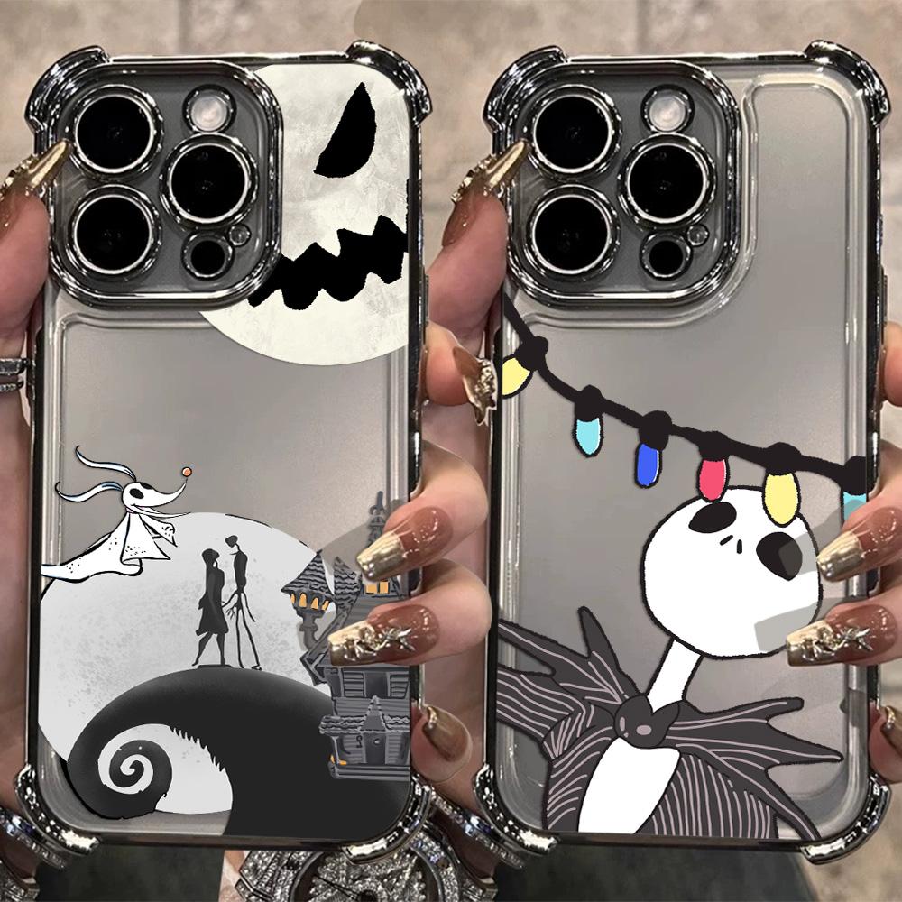 Custodia per Telefono Placcata The Nightmare before Christmas Per iPhone 17 17e 16 15 14 13 12 11 Pro Max X XR XSMax Mini Air Plus Anti-Caduta