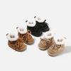 2025 Winter Korean Style Toddler Lace-up Cotton Snow Boots for Boys & Girls - Warm, Velvet-Thickened