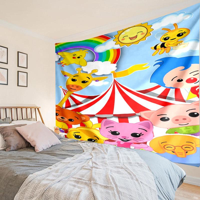 Happy Plim Friends Tapestry, Unique Design Tapestry, Wall Decor for Bedroom,Livingroom, Playroom,Heartwarming Fan Holiday Gifts