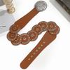 PU Leather Wide Women's Belt Circular Rivets Dress Jeans Belt Rivet Waist Belt  Music Festival