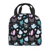 Herb  Insulated Lunch Tote Bag for Women Halloween Witchy Spooky Cat Cooler Thermal Food Lunch Box Outdoor Camping Travel