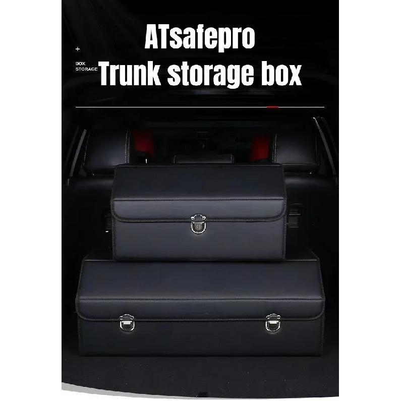 Car Trunk Organizer Organizers And Storage Suv Faux Leather Foldable Trunk Multi-Compartment Adjustable Auto Grocery Storage Box