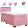 VidaXL Sommier à lattes de lit avec matelas Rose 90x190 cm Velours, lit, lit à plate-forme, lit à panneaux, meuble de 3288503