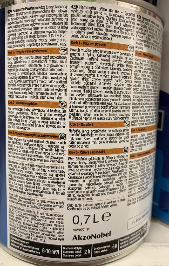 Metal paint straight to rust white 0.7l