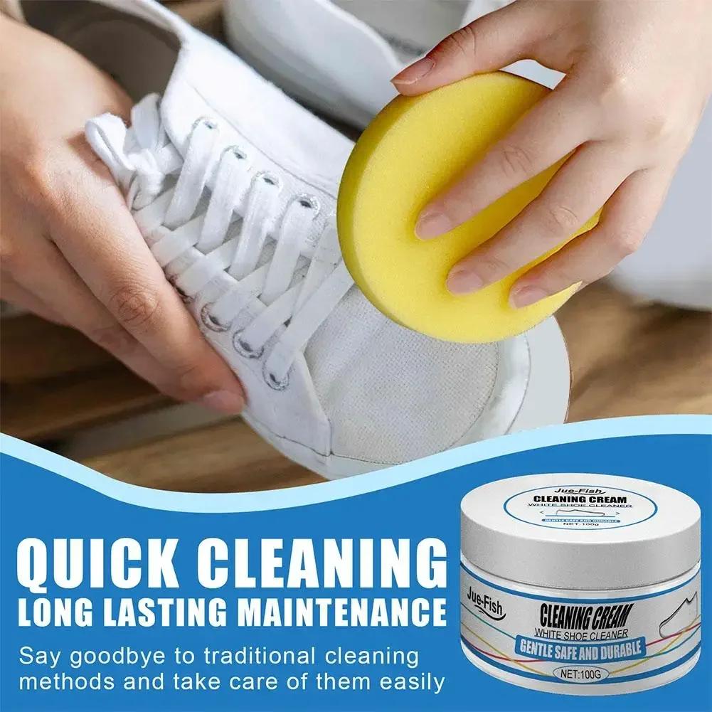 Practical White Shoe Cleaning Cream with Wipe Sponge Stains Remover Deep Cleansing Multi-Functional Cleaning Cream