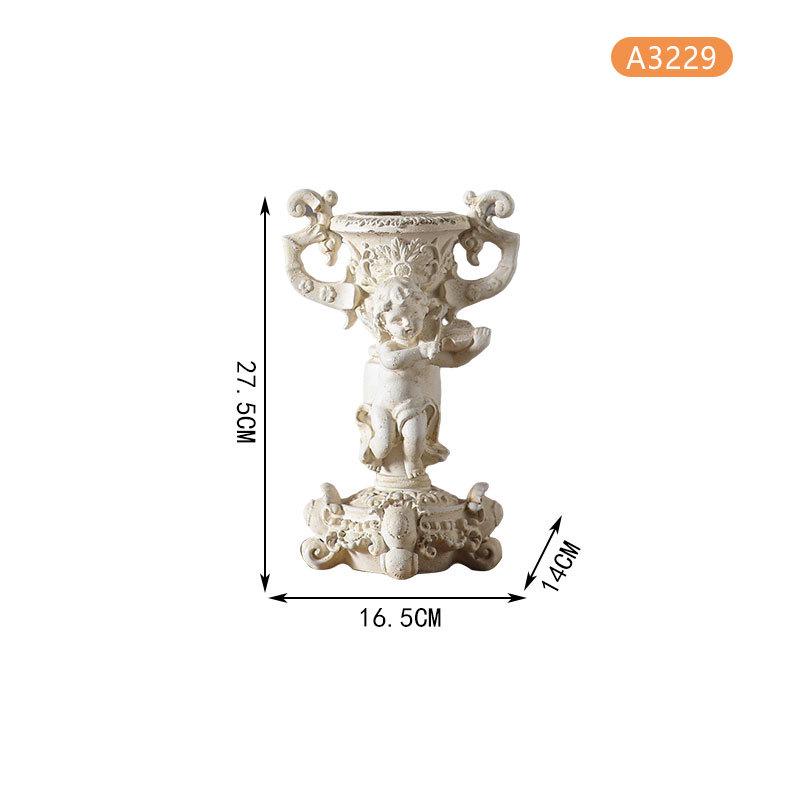 

French Romantic Angel Candle Holder with Roman Column for Wedding Decor