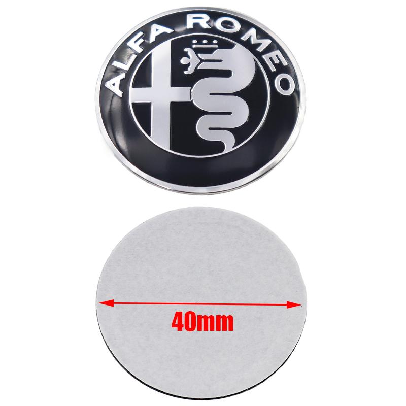 JNZSP1 1pcs 3D alfa romeo 40mm aluminum steer wheel emblem Sticker Car Steering Wheel Sticker Car Interior Emblem Car Accessories