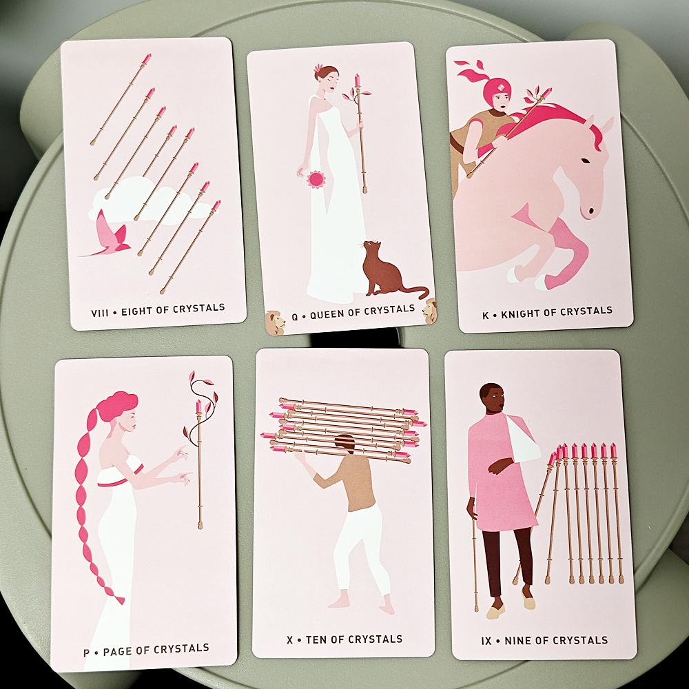 Gentle Heart Tarot 78 Stück rosa Karten bringen die Wahrheiten an die Oberfläche, die Ihnen unbewusst bereits bewusst sind, 10,3 x 6 cm