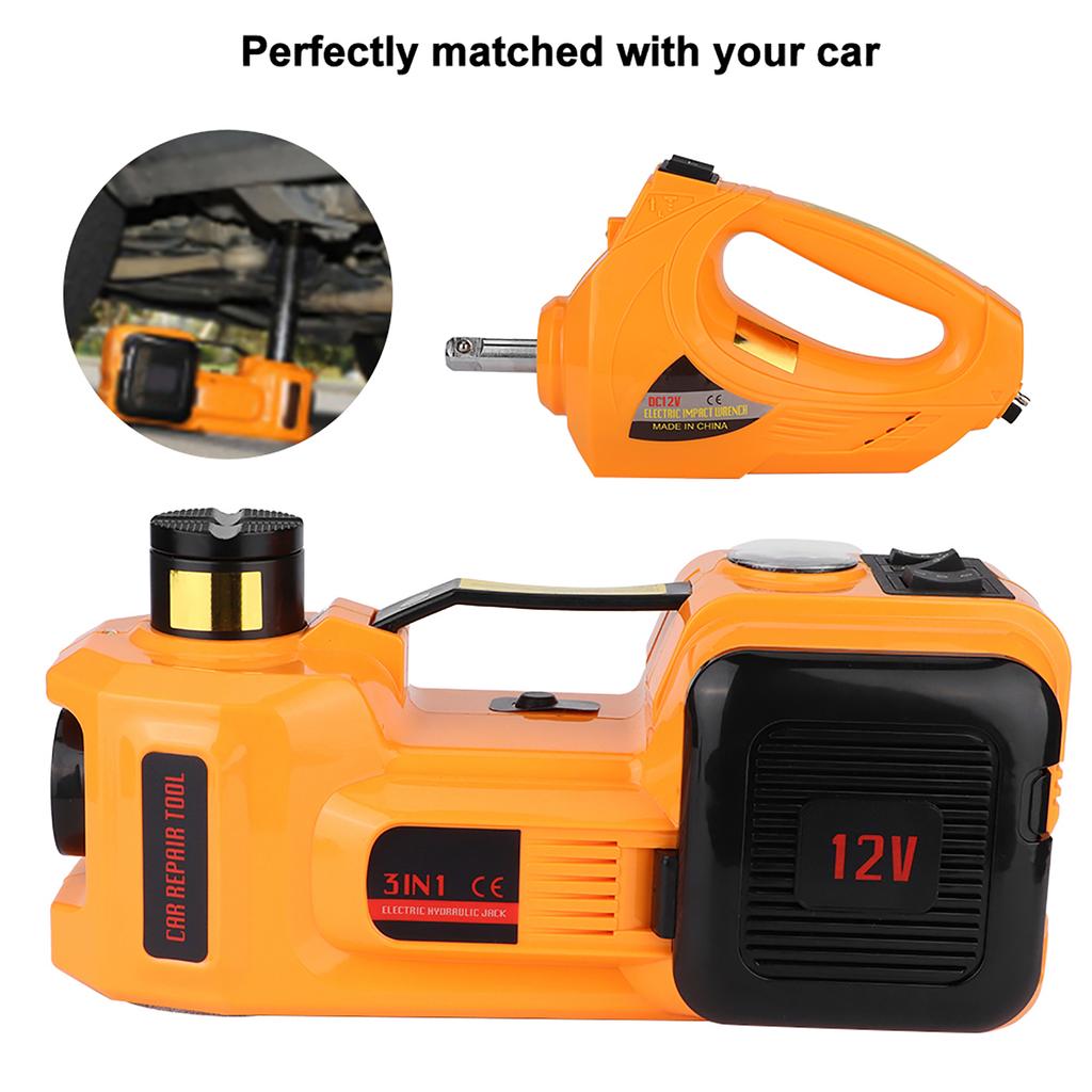 5T DC 12V Car Electric Floor Hydraulic Jack Lifting Set Electric Wrench Tire Repair Tool