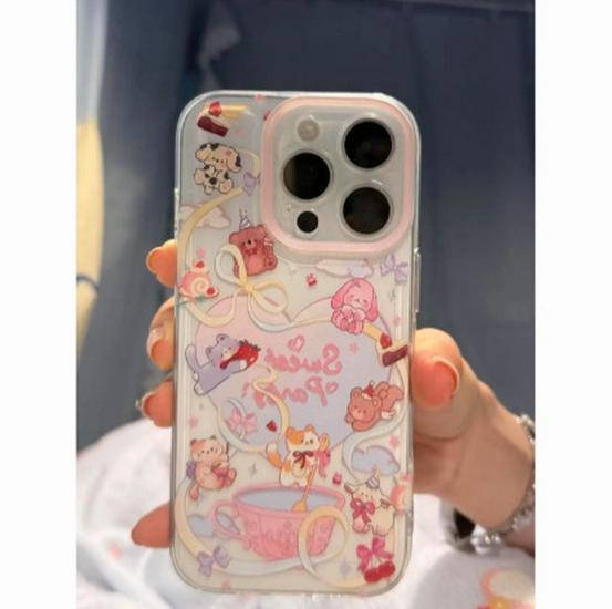

Bowknot Animal Transparent Phone Case for Apple 11/14/15/16/17 Pro Max, 7/8 Plus - Soft iPhone 8 Plus