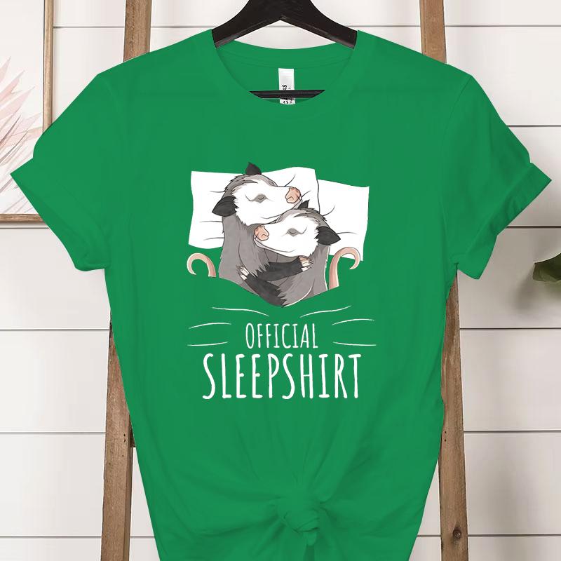 Opossum Official Sleepshirt Graphic T Shirts Women Cute Possum Lover Gift Fashion Casual Tshirt Sleeping Possum Classic Tops
