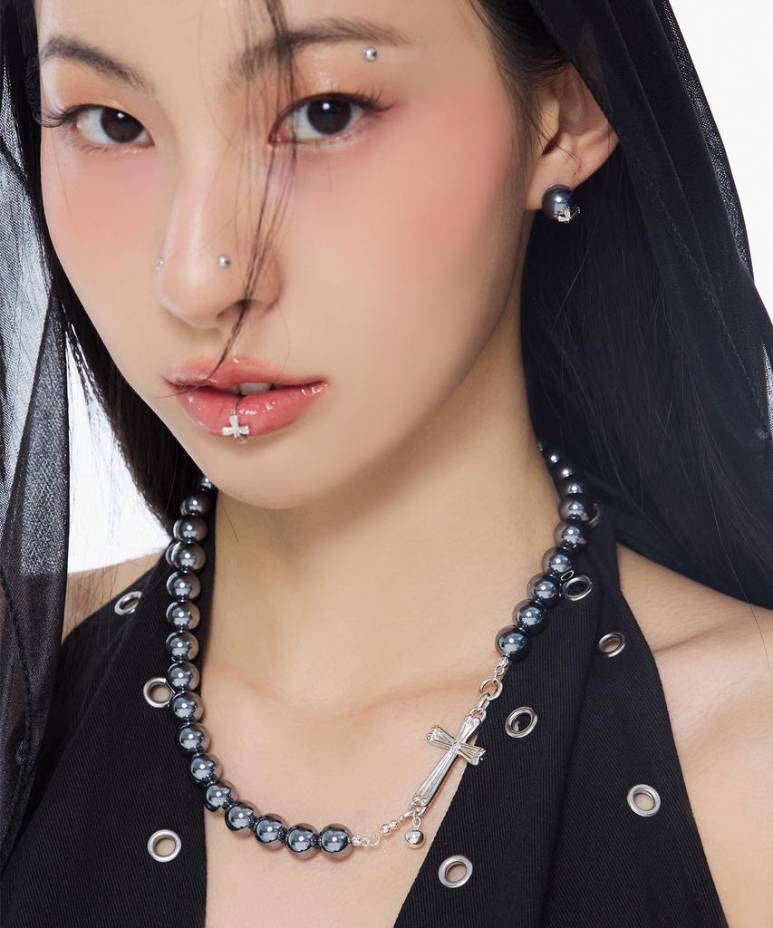 Nimbus Shine Cross Terahertz Necklace