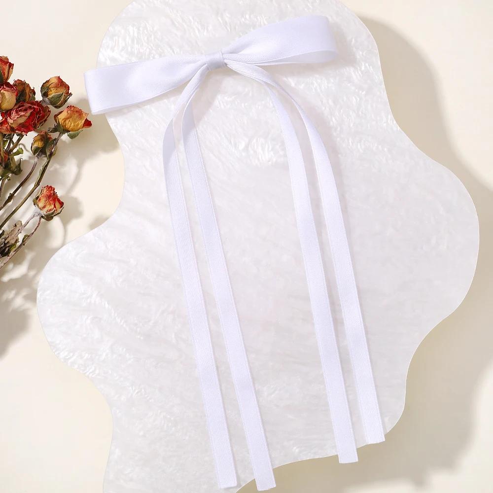 2pcs Long Tassel Ribbon Hairpin Cute Candy Bow Clip for Women Girls Party Gifts Headwear Side Clips Hair Accessories