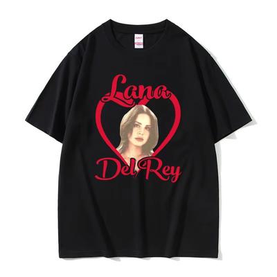 Lana Del Rey Love Graficzny T-shirt Krótki Rękaw Lato Męski Damski Artystyczny Estetyczny T-shirt Bluzki Unisex Moda Harajuku Streetwear