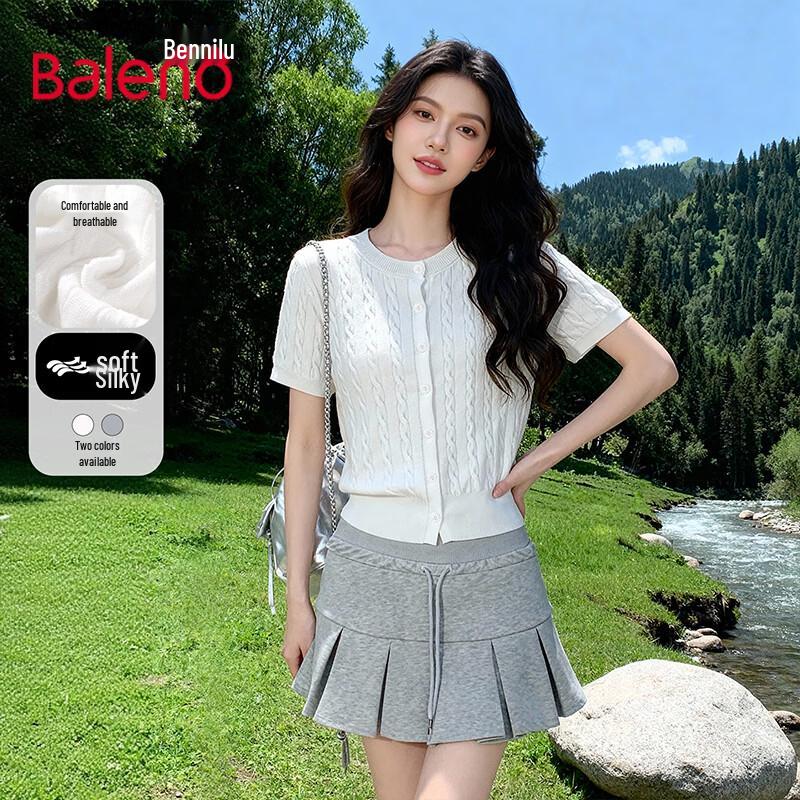 Baleno Women's Cable Knit Short Sleeve Top