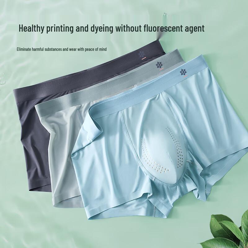Hengyuanxiang Men's Ice Silk Seamless Cordyceps Antibacterial Underwear 3-Pack