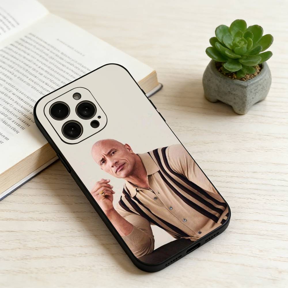 D-Dwayne Johnson Phone Case For iPhone 17,16,15,14,13,12,11 Plus,Pro Max,XS,Soft Silicone Black Cover iPhone16promax