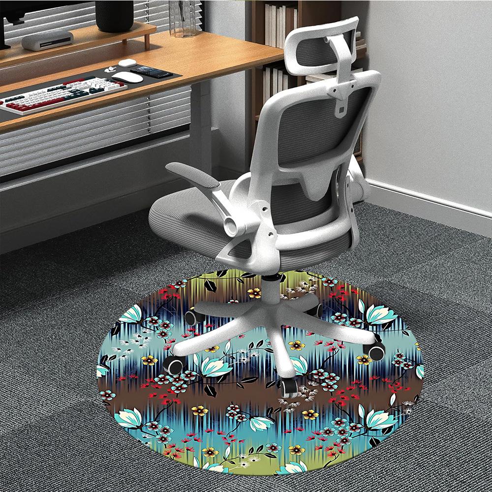 

1pc Floral Pattern Chair Carpet for Office - Durable, Ideal for Chair Mats, Stylish & Functional Decorative Rug yy260203098 80cm by 80cm