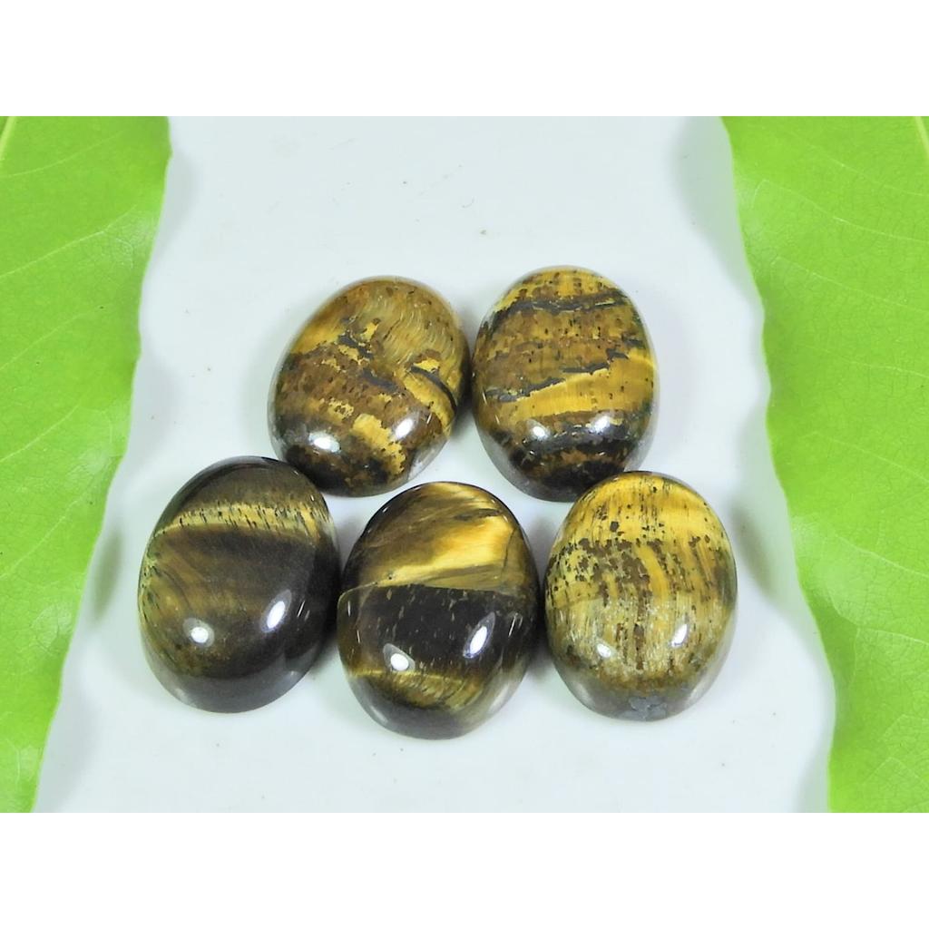 12X16MM Natural Tiger Eye Oval Cabochon Loose Gemstone 5Pcs Lot 47Cts. A-519