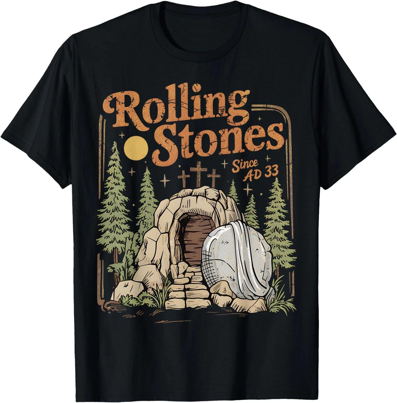 The Stone was Rolled Away He Alive Retro Christian Easter T-Shirt L