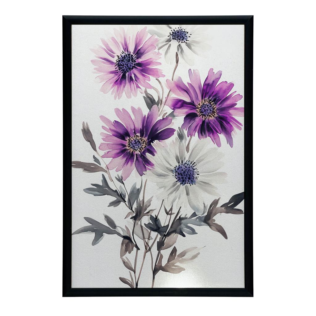 Kwiatowa Kompozycja W Akwareli Kwiatowa Kompozycja W Akwareli, 30X40 Cm, Rama Aluminiowa Czarna, Papier Matowy 230 Gsm