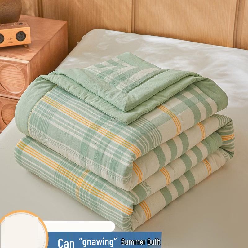 Brangdy Vichy-Baumwoll-Sommerdecke, gewaschen