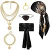 Halloween Cosplay Pirate Accessory Set: Headscarf, Belt, Necklace, Bracelet