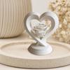 Rosenherz-Figur, 3D-gedruckte Herzskulptur, Romantisches Dekorationsornament für Tisch, Regal-Mittelstück