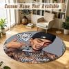 Round Rug Custom NameCentral Cee Pattern Non Slip Carpet Home Floor Decor