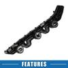 ABSOPRO Front Bumper Brackets for Nissan Sentra Black 1 Pair (Part Number 622243YU1A) (2016-2019), Plastic,