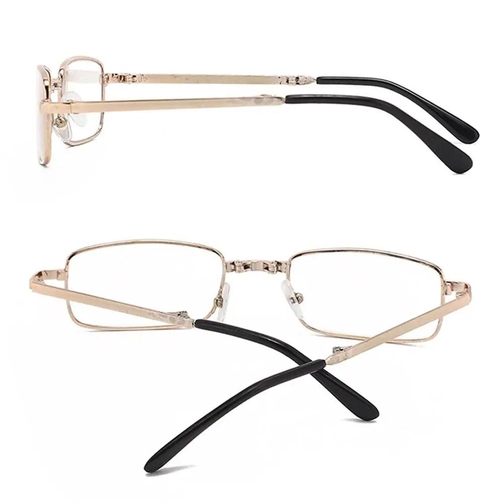 Metal Anti Blue Light Reading Glasses Foldable for Men Women Eye Protection Near Far Double Light Eyewear