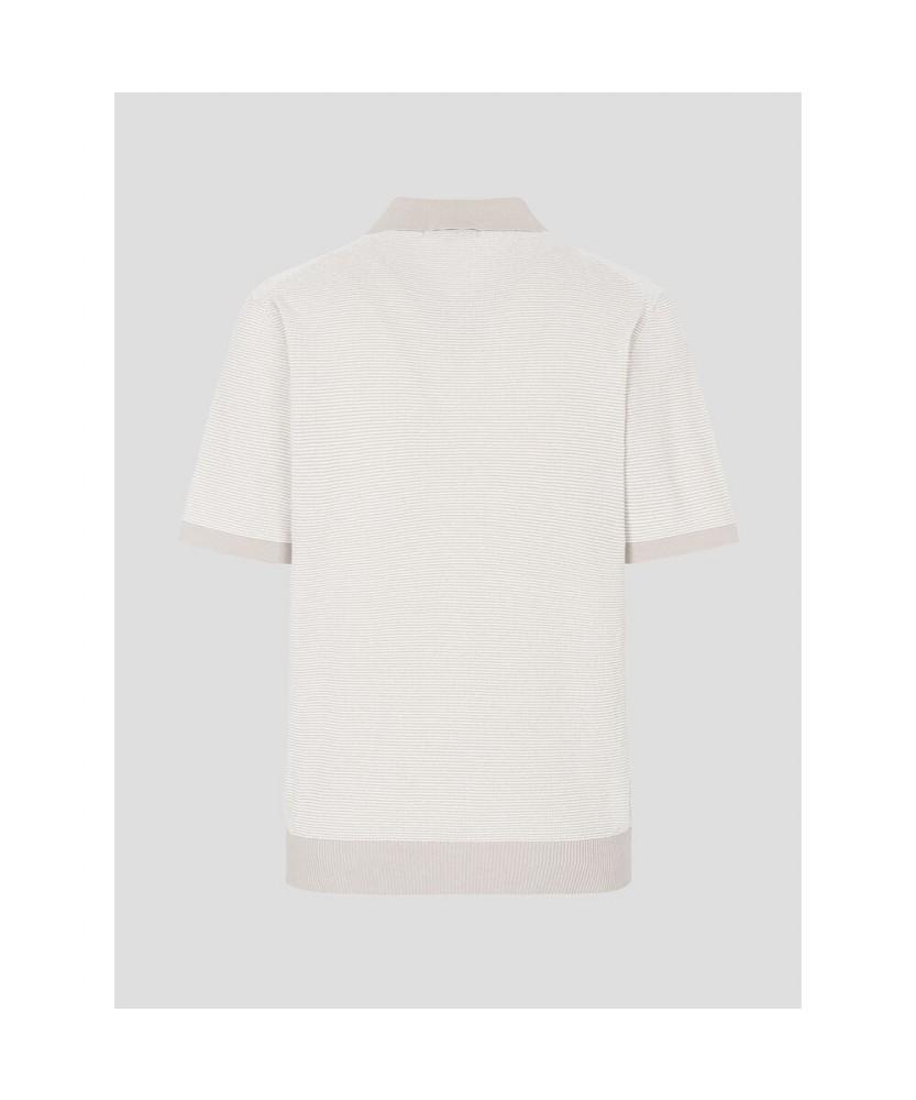 Binpolmen Two-Tone Textured Collar Neck Knit Beige