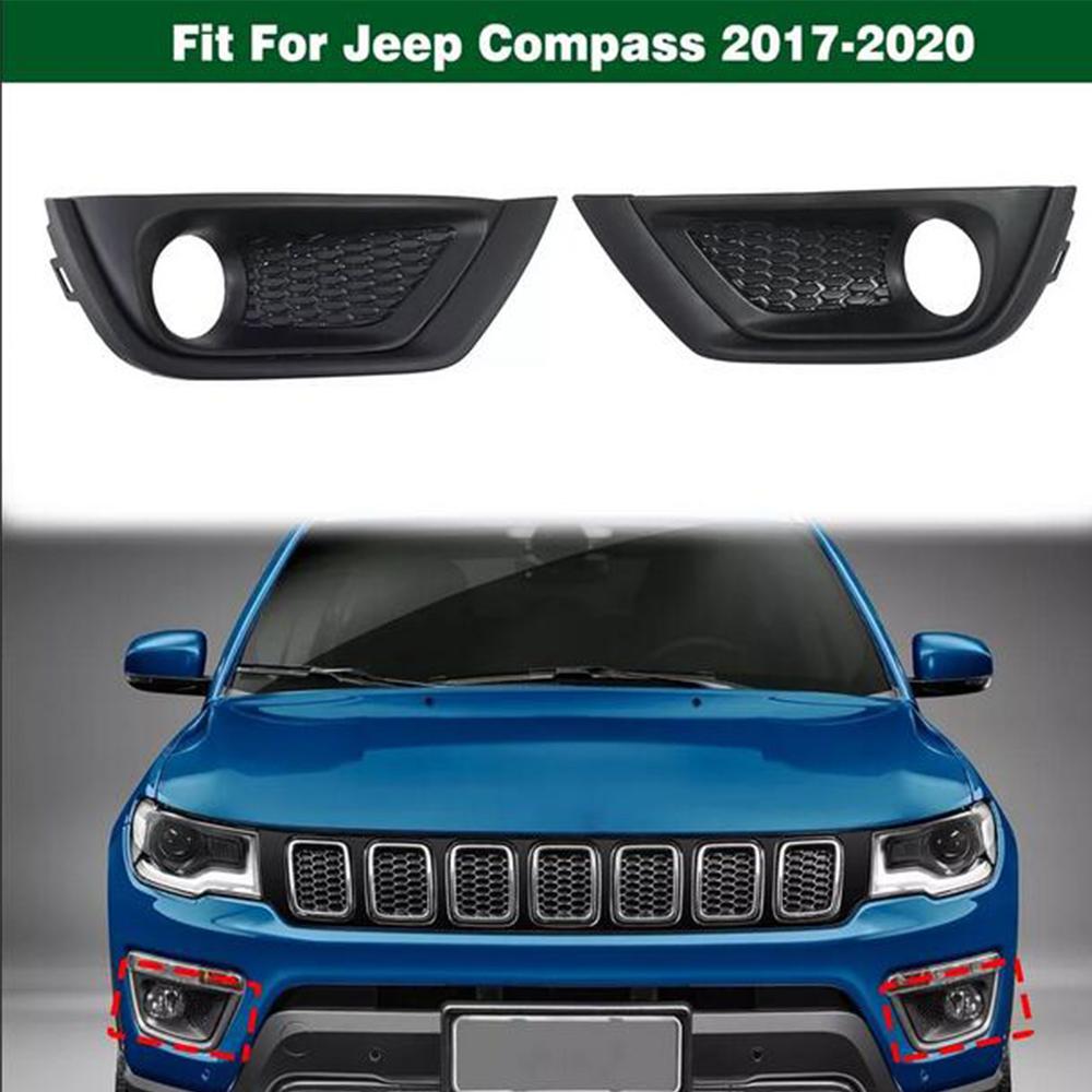 1 Pair 53224456 53224457 Front Bumper Fog Light Driving Lamp Cover For Jeep