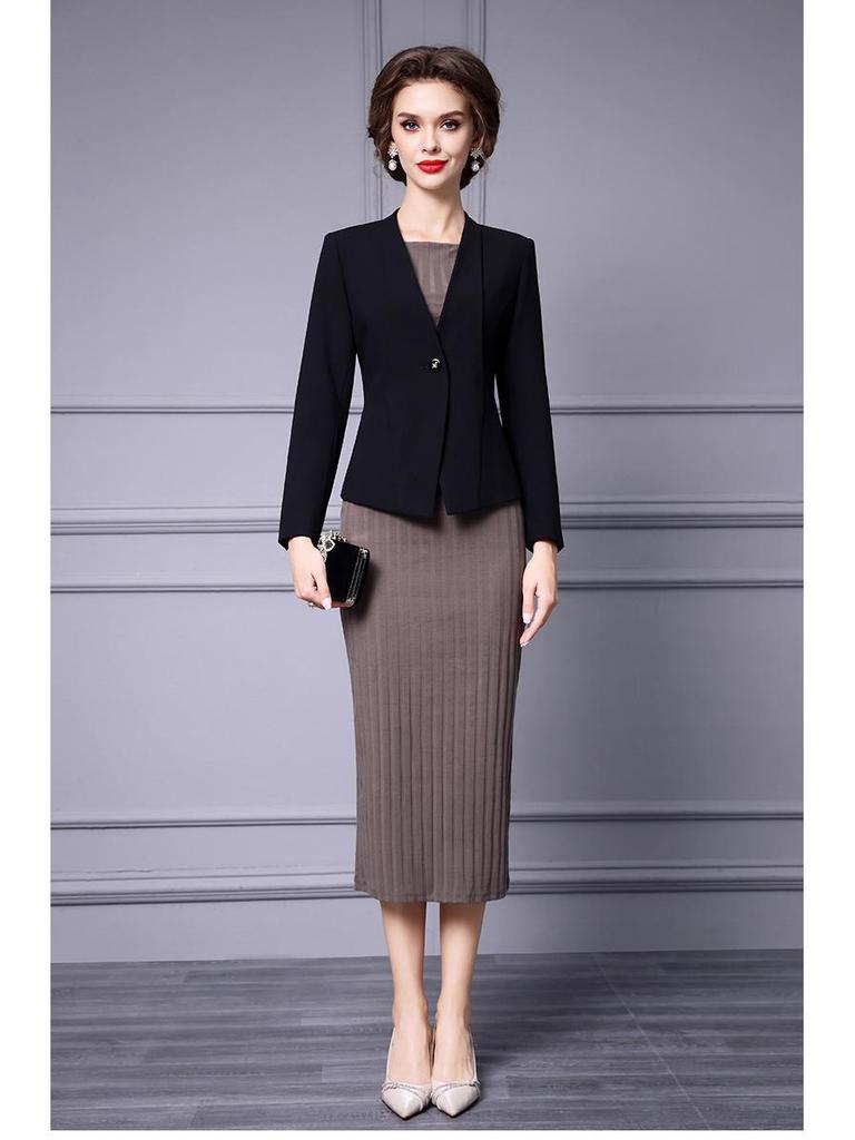 Zhili Damen Slim Schwarzer Anzugjacke - Elegant, Stilvoll Frühjahr 2025 Mode