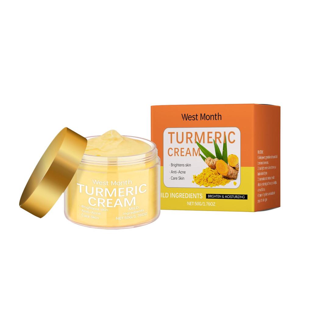 West&Month Turmeric Moisturizing Cream Brightens Complexion, Hydrates, Nourishes, and Moisturizes Skin Gentle Daily Care 50g
