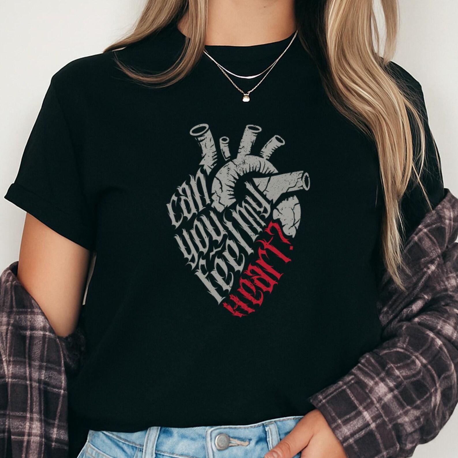 HearT shirt, Unisex Softstyle Tee, Gothic Shirt, Dark Apparel Metal Lettering, Alternative Clothing 4XL