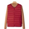 New light cotton vest women's autumn and winter collarless liner short women's vest large size vest crew neck jacket
